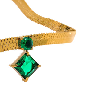 Colar Minimal Banhado em Ouro 18k Verde