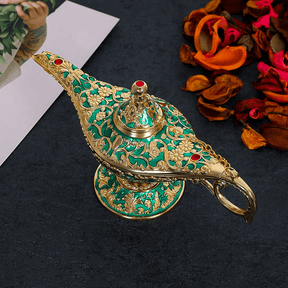 Incensário Magic Lamp Dourado Verde