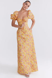 Vestido Bufante Valentina Floral Amarelo