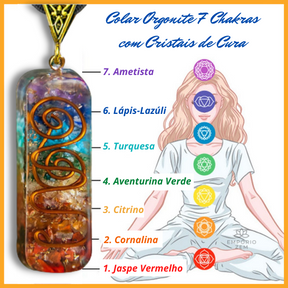 Colar Orgonite para Equilíbrio dos 7 Chakras