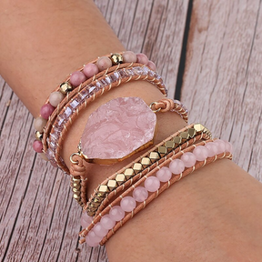 Pulseira Cristal de Quartzo Rosa